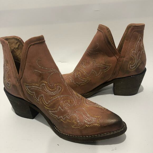 Corral Womens Embroidery Ankle Western Boots Pink  Q0174 Size US 7 - Picture 10 of 14
